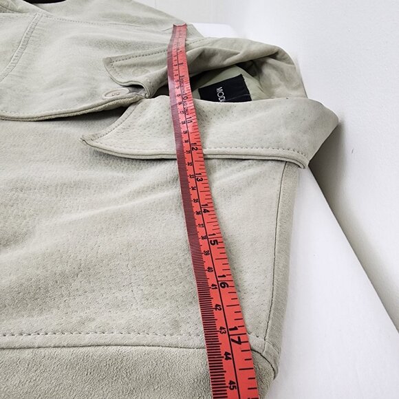 Genuine Leather Sage Green Suede Chore Coat Spring Jacket Coastal Cowgirl Boho - Picture 10 of 16